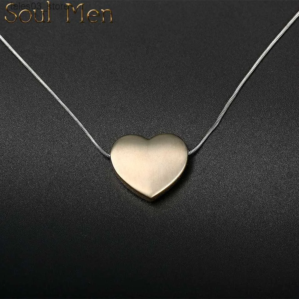 Anhänger Halsketten Herz Reines Titan Anhänger Halskette Für Frauen Freundin Form Teilvergoldet Silber Gold Farbe Romantisches Geschenk Passen Sie Ihr Q231026 an