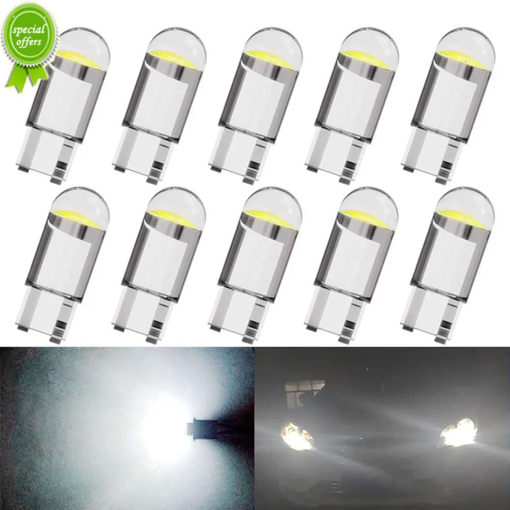 NYA 10 PCS T10 W5W 194 LED -signalkula COB 12V 7000K Vit bil Interiör Dome Door Maps Lässlampor Kilsida LIDARELAPPSLAMPER