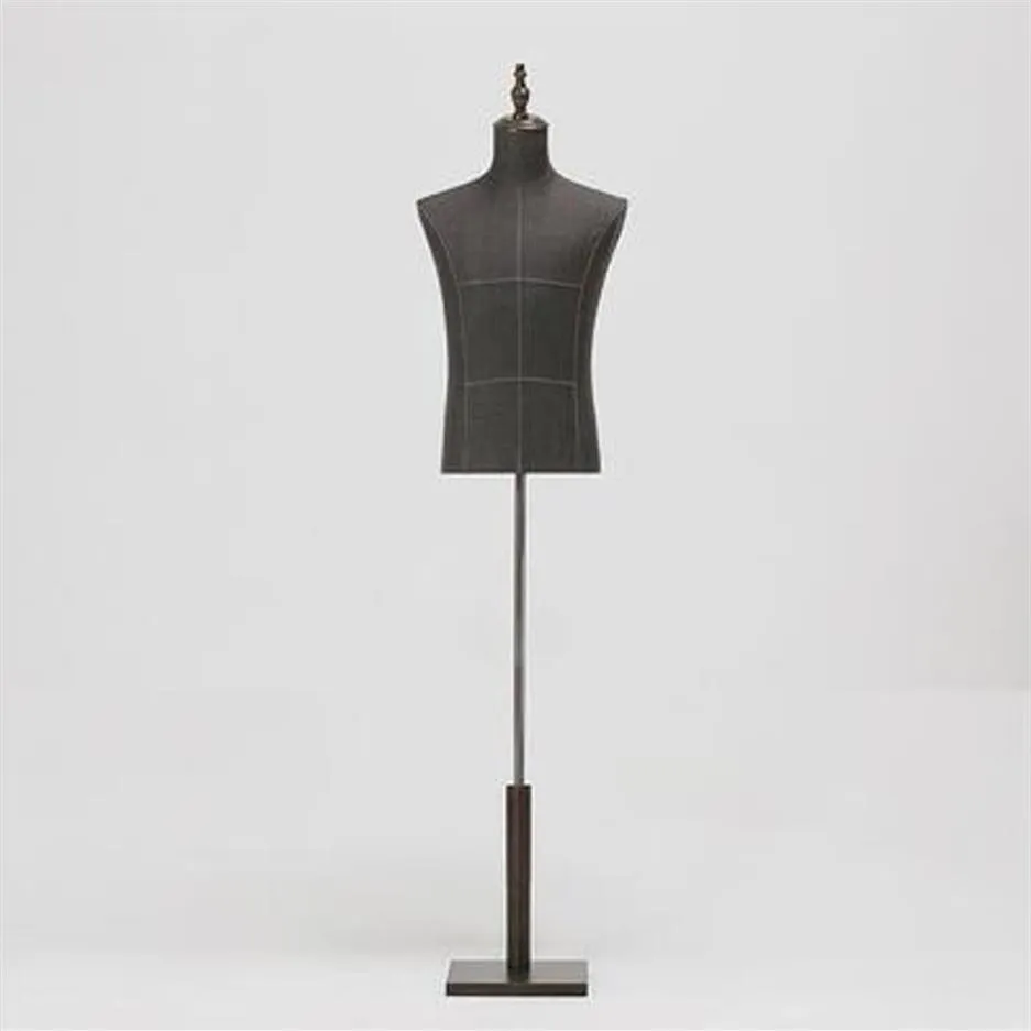 Mode manlig mannequin kropp halv längd modell kostym byxor konsol Display Klädbutik Wood Dase Justerbar höjd DIY XIAI214T
