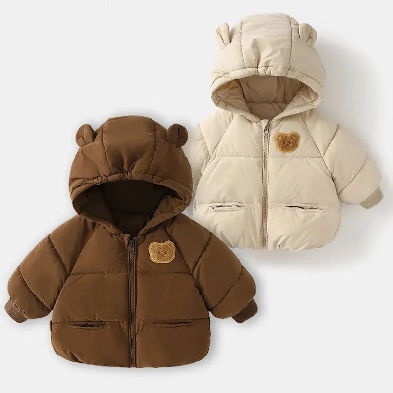 Down Coat Cute Bear Kids Winter Jacket Kids Snow Wear Thicken Warm Girls Boys' Cotton Jackets Chidlren Winter Clothes Outdoor Coat 231025