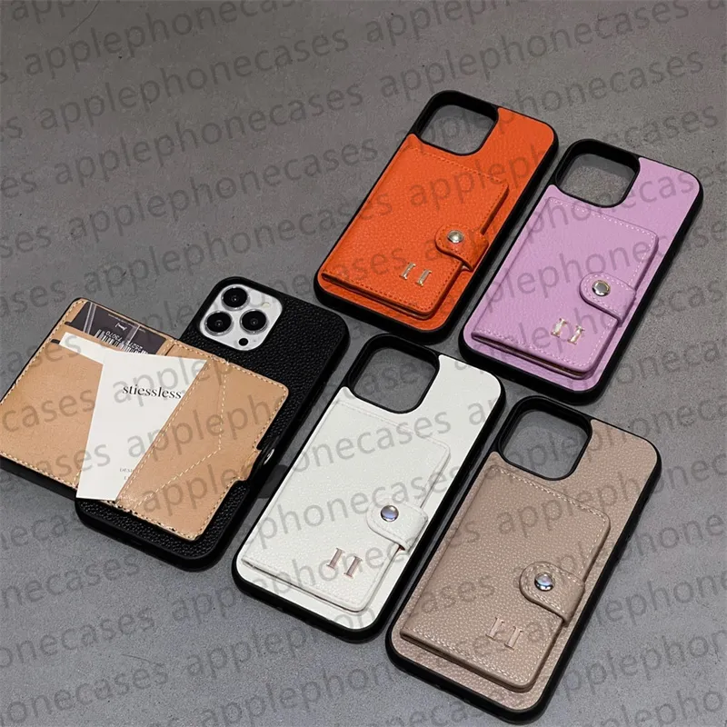 Projektant obudowy telefonu iPhone Case Uchwyt karty kredytowej dla iPhone'a 15 Pro Max Case Apple 14 Pro Max 13 12 11 XR XS X 14 Plus 15 plus luksusowa marka skórzane telefony komórkowe okładka