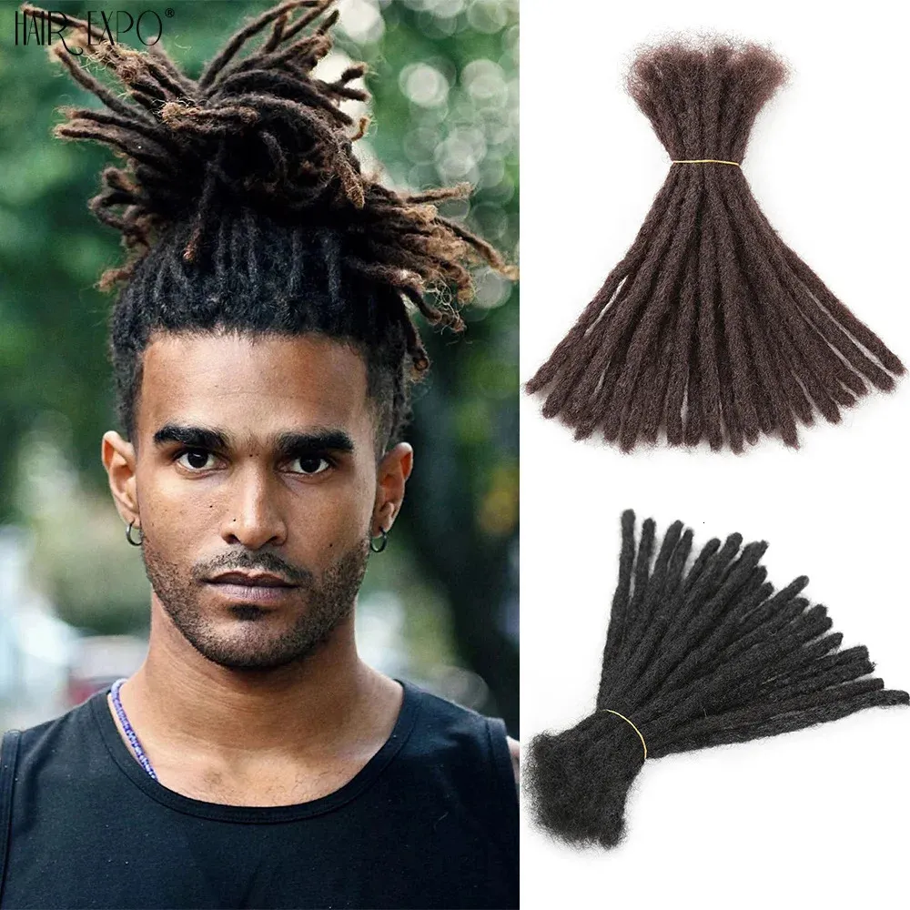 Ludzkie bory włosów syntetyczne dredy szydełkowe ręcznie robione czyste i ombre reggae Plejanie dla afro mężczyzn kobiety 231025