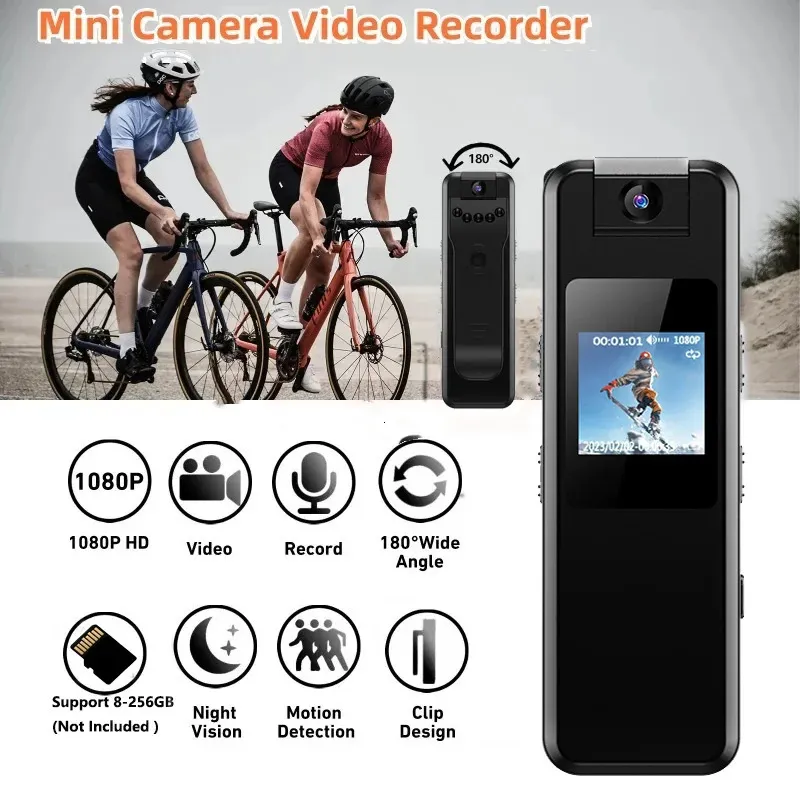 Всепогодные камеры Инфракрасное ночное видение Спортивная мини-камера для велосипеда Автомобильная камера для тела Беспроводная камера для тела Видеорегистратор Маленькая цифровая видеокамера 231025