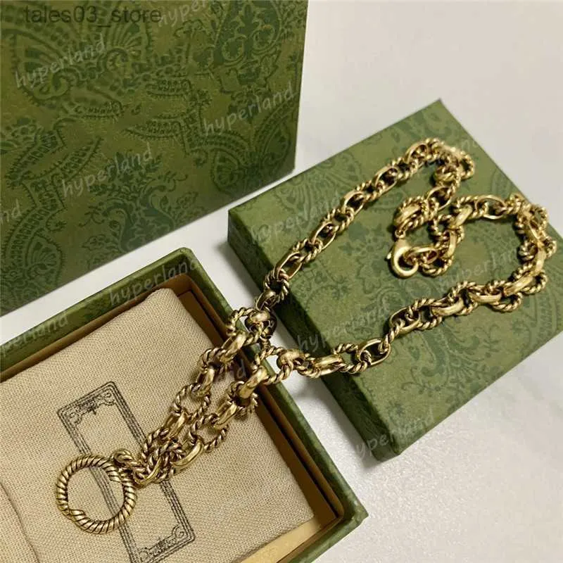 Naszyjniki wisiorka vintage wisiorki naszyjniki dla mężczyzn designerskie brązowe złotą nklęcia damskie biżuteria luksus g diamond miłość Pearl Party Naszyjnik Prezent Q231026