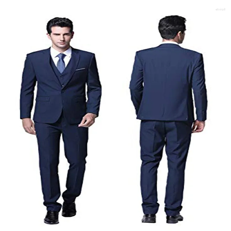 Abiti da uomo (giacca gilet pantaloni) 2023 Custom Slim Fit vestito a 3 pezzi One Button Men Blazer Sposo Groomsman Tuxedo Wedding For