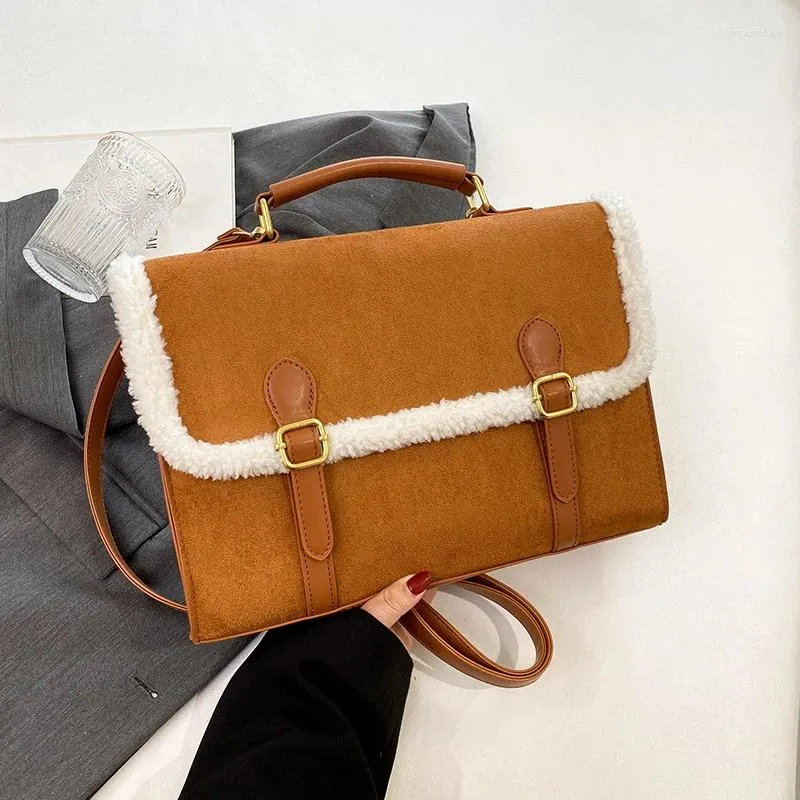 Evening Bags Japanese Style School Bag For Women High Quality Suede Leather Messenger Trend Versatile Female Large Capacity Backbag