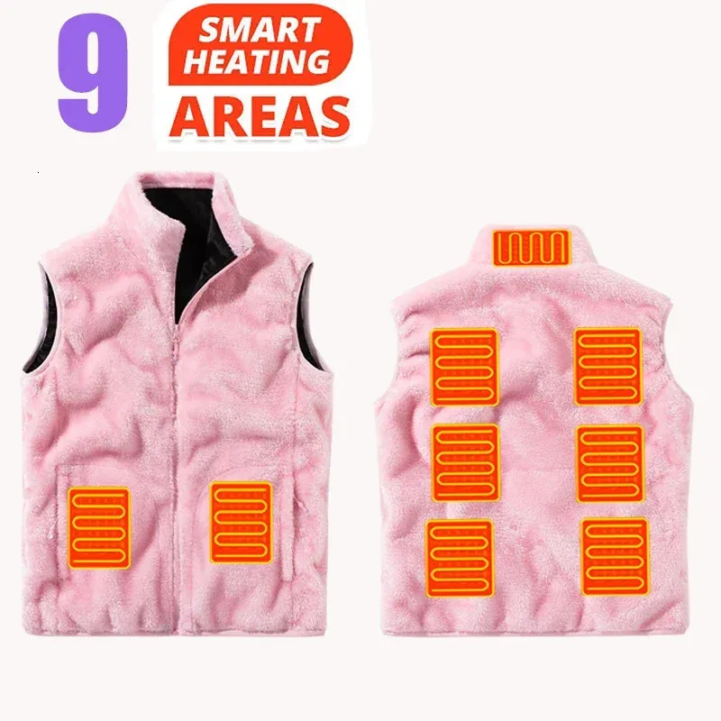 Gilets pour hommes Gilet chauffant Gilet thermique auto-chauffant Chauffage vers le bas Gilet polaire chaud 9 zones Gilet polaire chauffant Hommes Femmes Chauffé hiver USB 231026