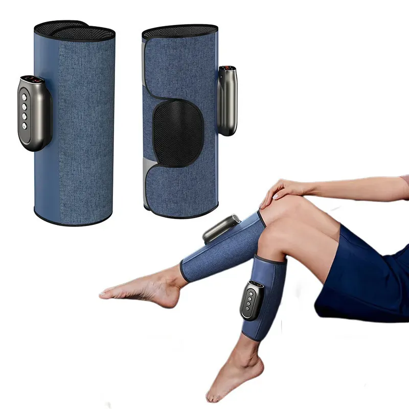 Masseurs de jambes Masseur de jambe électrique Vibration Compression d'air chauffé mollet Muscle Relax télécommande sans fil soulagement de la douleur appareil de Massage des pieds 231025