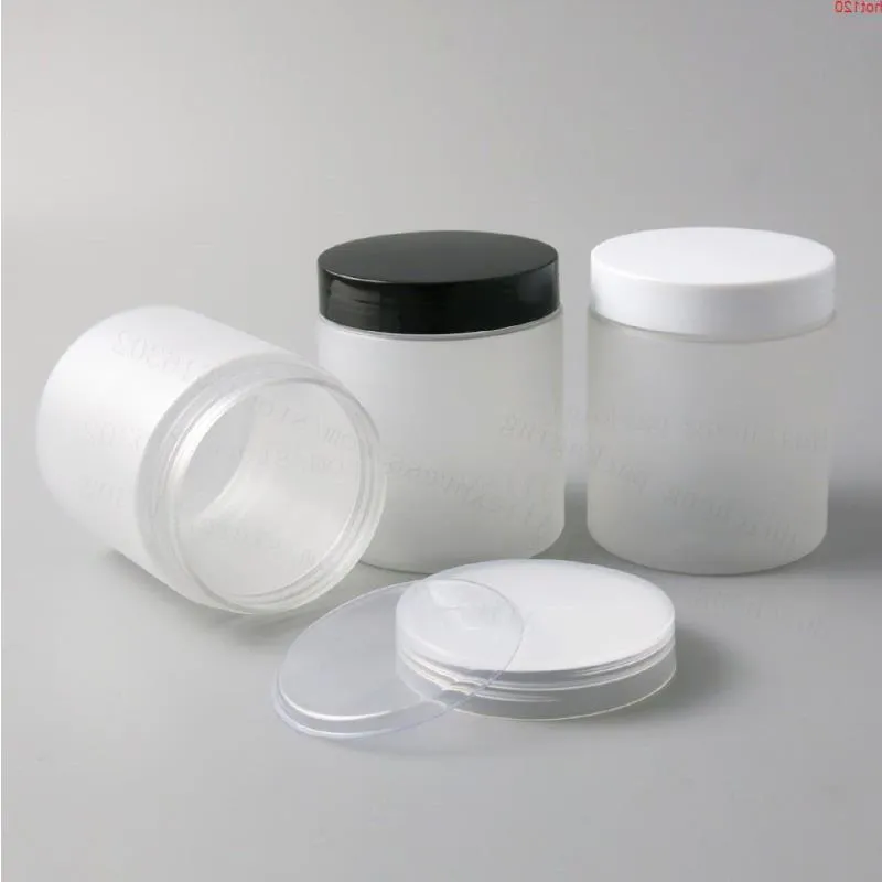 20 x 250g 250ml Frost PET Jars Conteneurs avec couvercles en plastique à vis 250cc 833oz Vide Transparent Crème Cosmétique Packaginggood Jrcij
