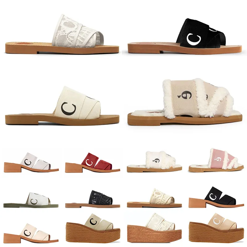 Slippare fluffiga sandaler berömda designer kvinnor reglage sandaler kvinnor sandalskor päls fuzzy pantoufle kvinnor glider lyxtränare mulor