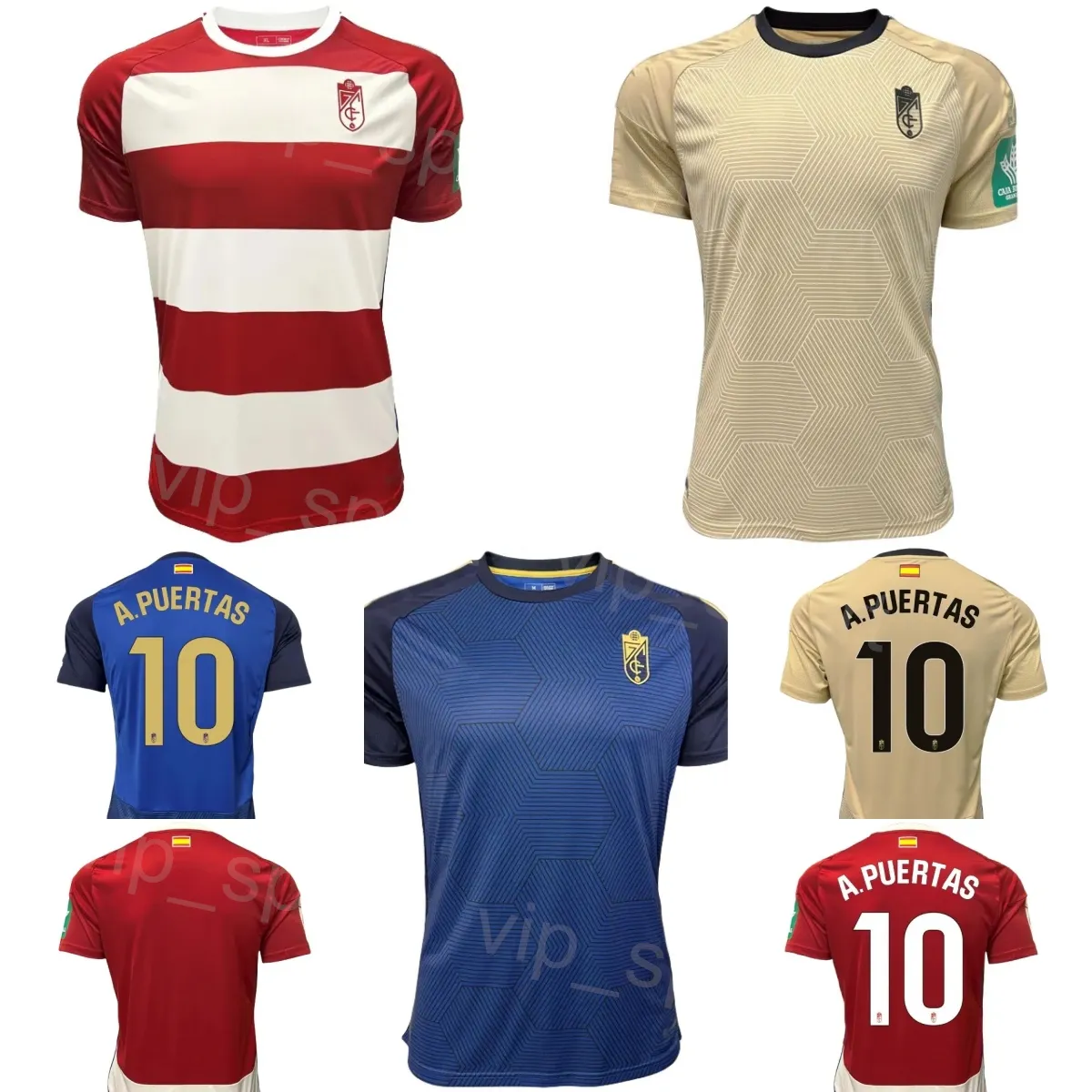 Club Soccer Granada 7 Lucas Boye Jersey 23-24 13 Andre Ferreira 11 Myrto Uzuni 10 Antonio Puertas 21 Oscar Melendo 23 Gerard Gumbau Camisa de Futebol Kits Vermelho Azul Marrom