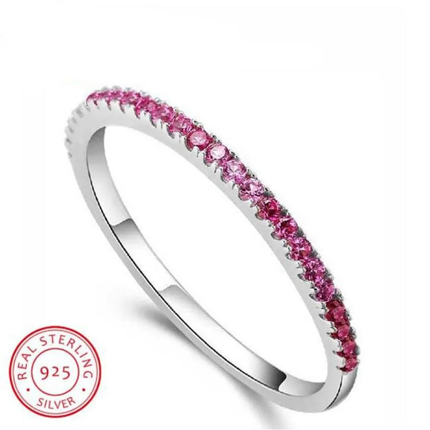 Victoria Wieck Luxury Jewelry Pure 100% 925 Sterling Silver Ruby CZ Diamond Gemstones Party Single Women Wedding Engagement Band R259q