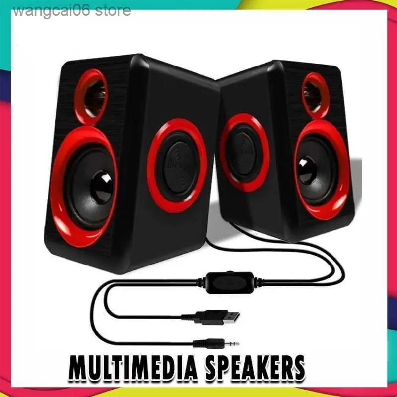 Cell Phone Speakers Multimedia Speakers with Surround Subwoofer Heavy Bass USB Wired Powered for PC/Laptops/Smart Phone T231026