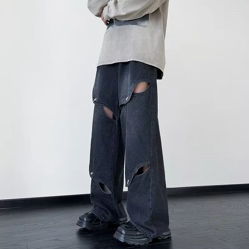 2023 Cyber Y2K Mens Hollow Out Baggy Pants Straight, Wide 2023 Cyber Y2K Mens Hollow Out Baggy Pants Straight, Wide