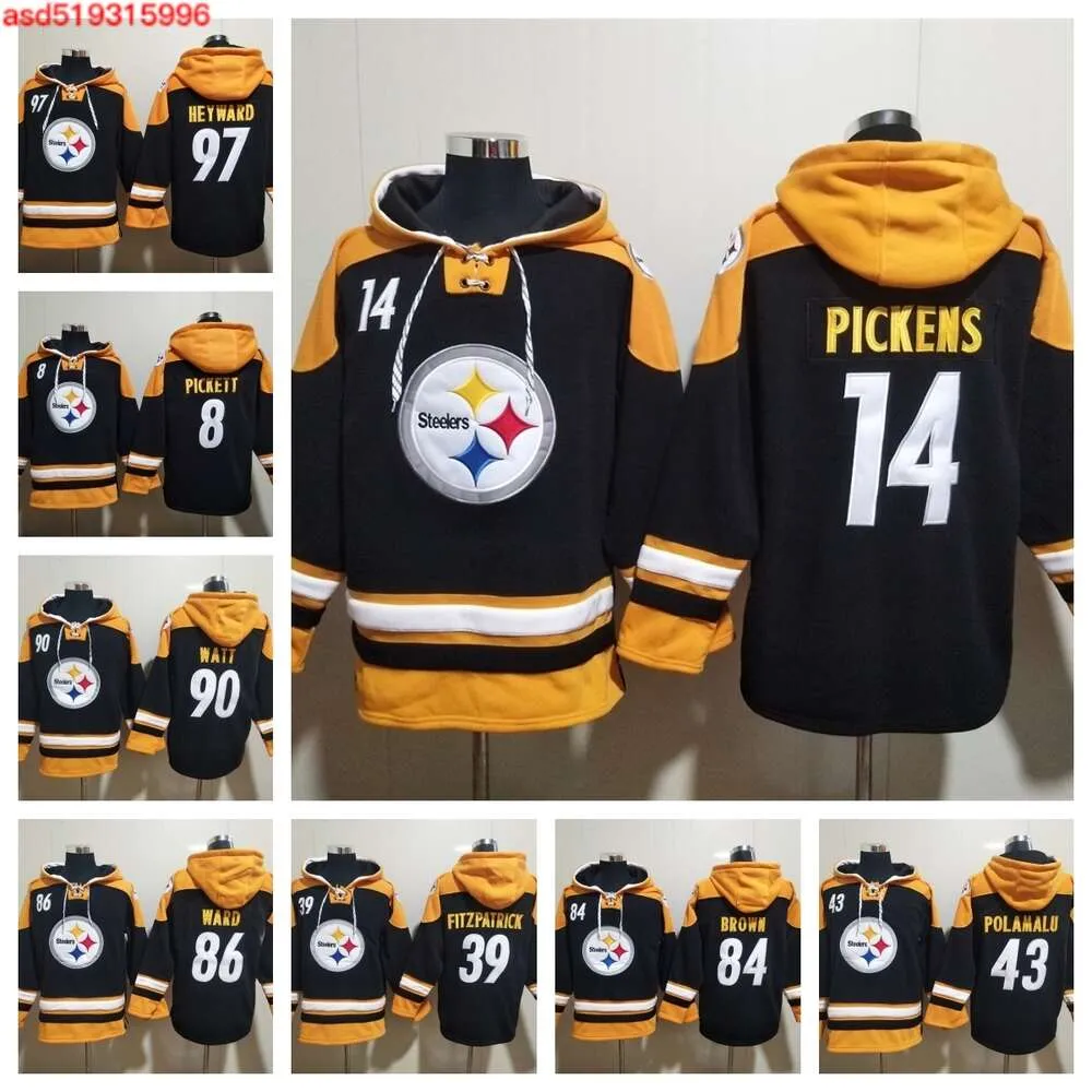 Fußball-Hoodie 8 Kenny Pickett 22 Najee Harris Fußballtrikot 90 T. J. Watt 39 Minkah Fitzpatrick 14 George Pickens 30 Jaylen Warren 24 Joey Porter Jr. 18 Diontae Johnson