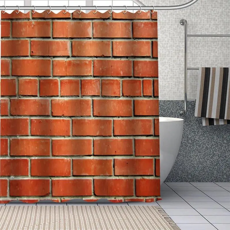 Shower Curtains Custom Brick Wall Curtain Waterproof Bathroom Fabric Sets Drop 1pc