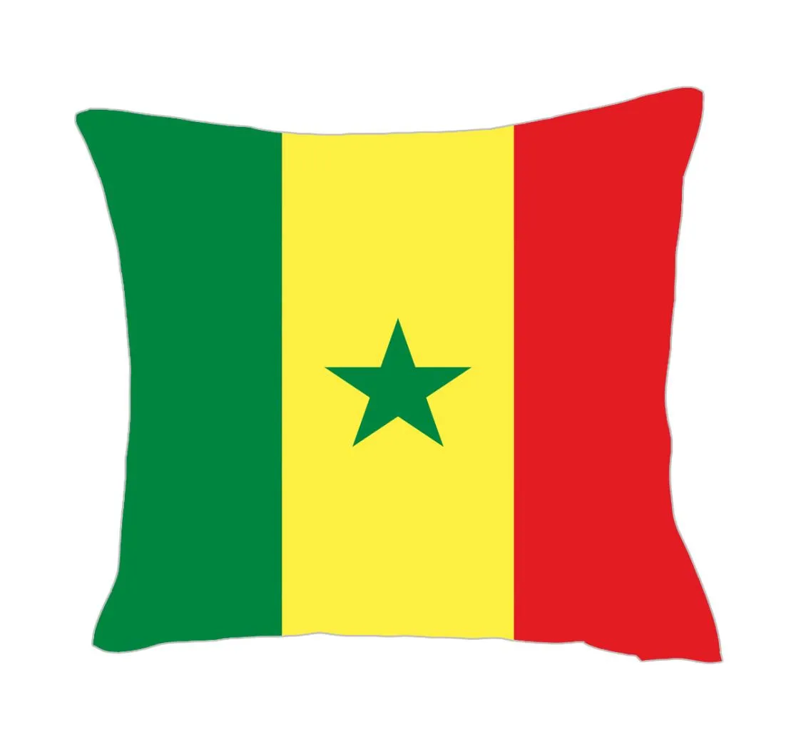 Flaga Senegal Cover Cover Factory Factory Good poliester satynowa osłona poduszki 2387484