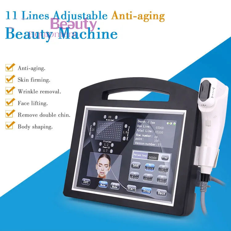 Bästsäljande 4D-hud åtdragning 11 linjer Anti-aging Beauty Instrument Focused Ultraljud Wrinkle Remover Beauty Machine