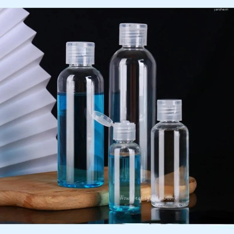 Garrafas de armazenamento portátil viagem transparente vazio garrafa plástica recarregável cosméticos líquido dispensação borboleta covercontainers