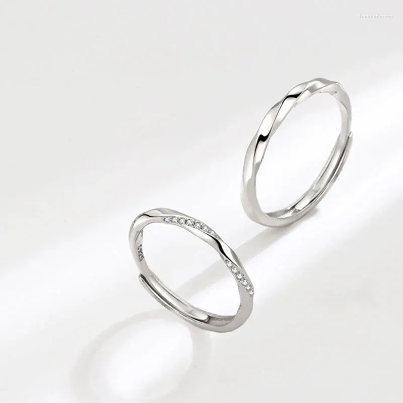 Cluster-Ringe S925 Sterling SilberZirkon Paar Ring Vashiria Silber Farbe Schmuck Romantische Unendlichkeit Endlose Liebe Imperial Cross Lover