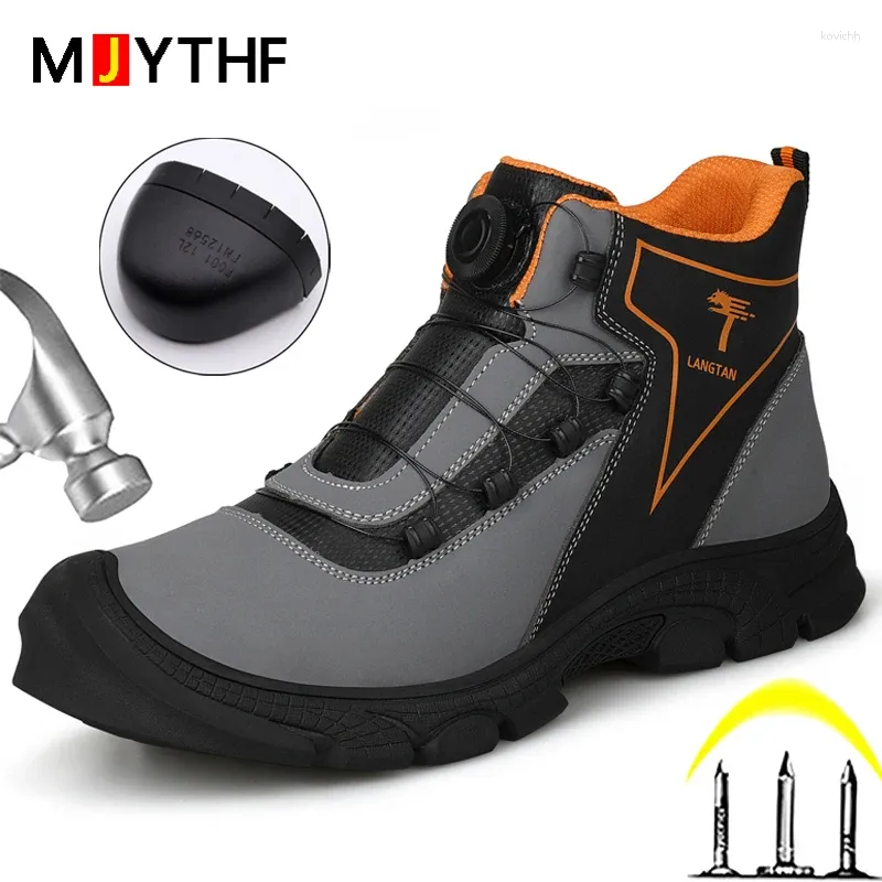 Boots 2023 European Standard High Top Safety Shoes Men Anti Smashing