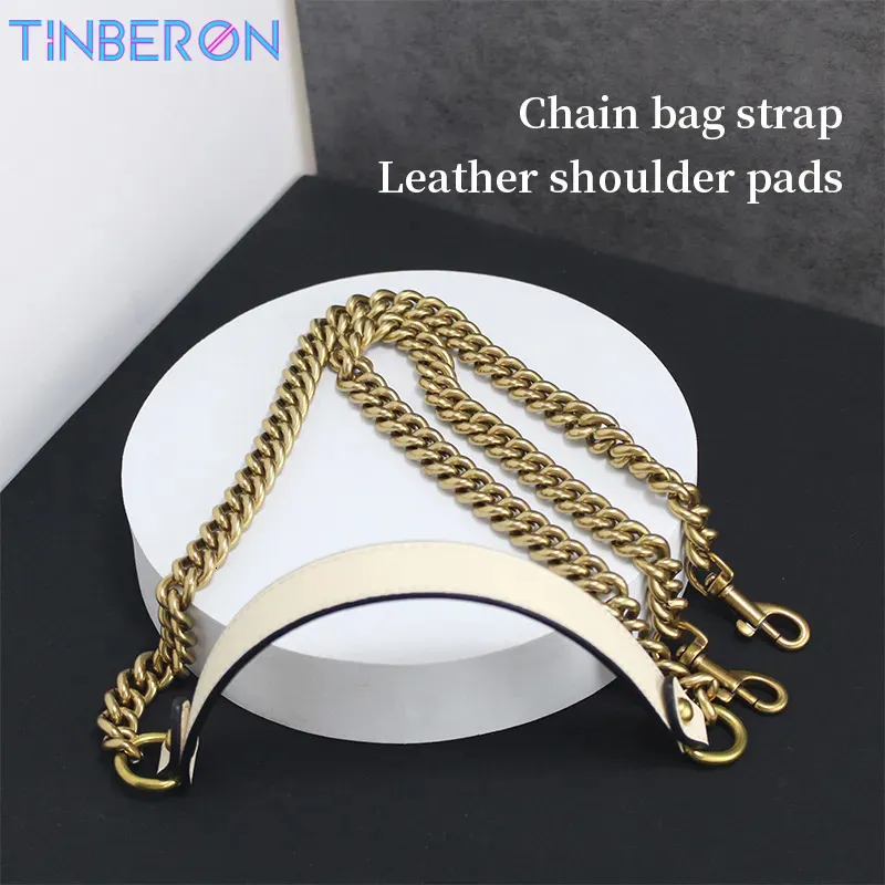 Bag Parts Accessories TINBERON Messenger Bag Chain One Shoulder Women's Genuine Leather Shoulder Strap Feminine Bag Replacement Strap Bag Accessories 231026