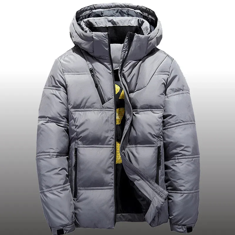 Winter Weiße Ente Unten Jacke Männer Schnee Parka Qualität Thermische Beiläufige Dünne Dicke Warme Mantel Mantel Windjacke Mit Kapuze