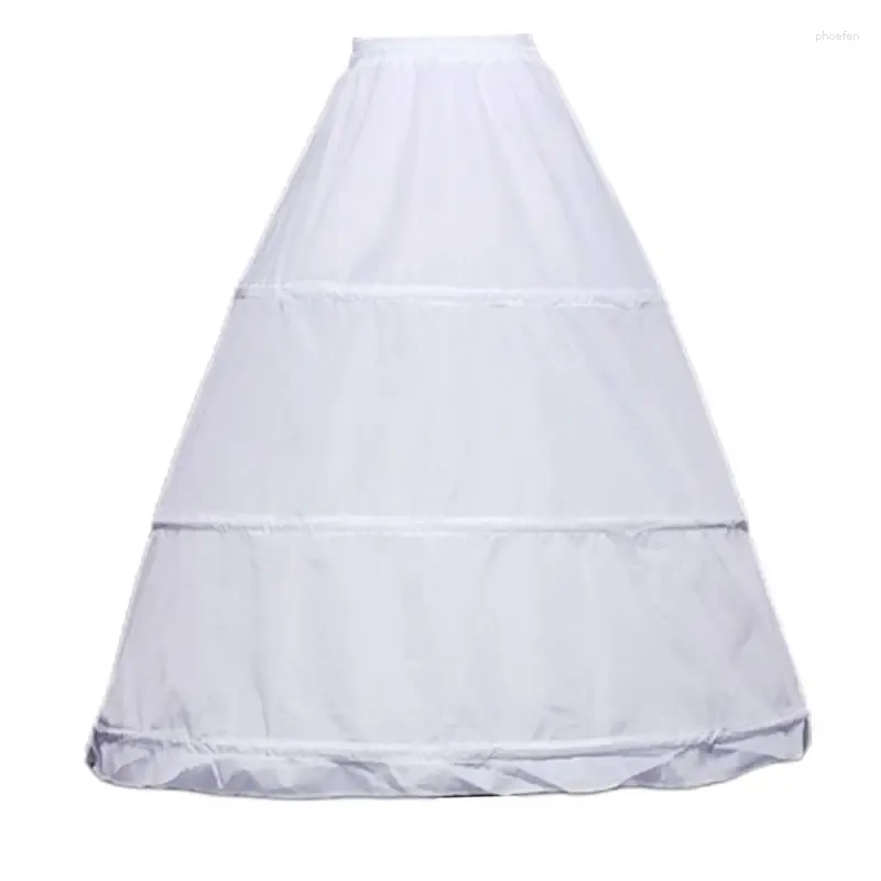 Skirts Women 3 Hoops A-Line Petticoat Adjustable Drawstring Waist Wedding Bridal Dress Crinoline Single Layer Ball Gown Underskirt Slip