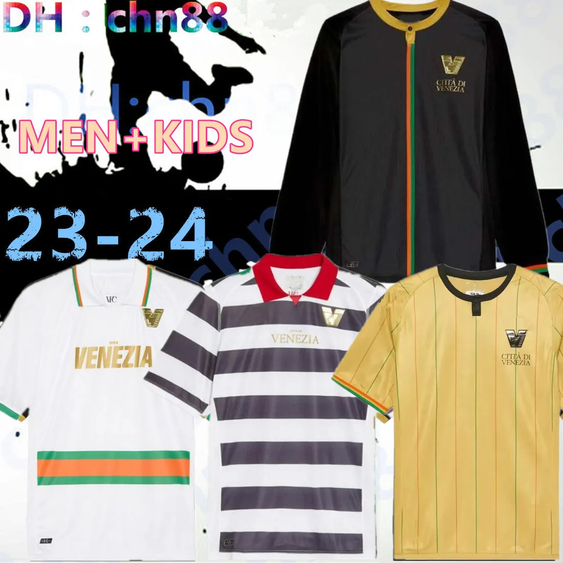 23 24 Venezia FC Soccer Coureys Pre Match Home Black Away Whith Third 4th Red Aramu Forte Venice 2023 2024 Busio Football Tirts 3rd Adukt Kids kit Uniforms Long Sleeve