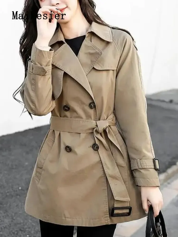 Oversized Trench Coat Women - Korean Style Windbreaker Jacket