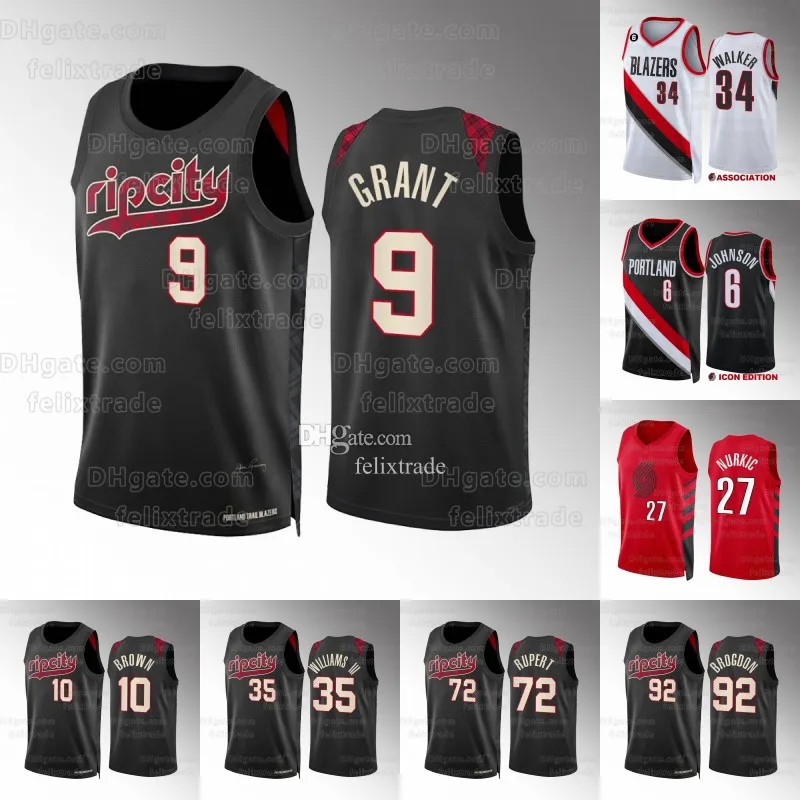 2023-24 City Edition Basketball Blazers Jersey Portland Skylar Mays Anfernee Simons Trail Damian Lillard Jusuf Nurkic Jerami Grant Shaedon Sharpe Cam Reddish