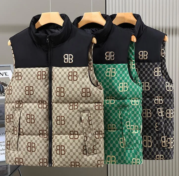 NUOVO gilet da uomo di design con cerniera B piumino scozzese gilet piumino in cotone da uomo senza maniche giacca invernale