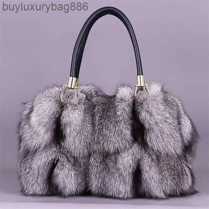 Autumn Winter Trendy Warm Winter Popular Fox Fur Bag Women's Fur Straw Bag Korean Handväska Pälsväska Autumn och Winter utgående One Shoulder Crossbody Bag Yyju7