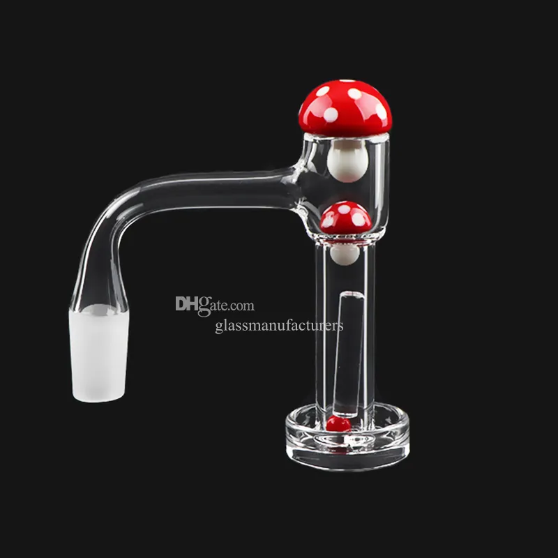 Il set di chiodi per banger al quarzo Terp Slurper con bordo smussato e saldatura completa include il cappuccio Mushroon da 6 mm e una pillola trasparente per bong ad acqua in vetro