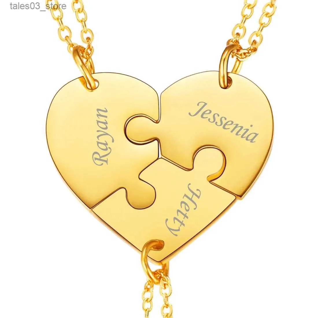 Anhänger Halsketten U7 Edelstahl Herz Puzzel Halskette 2/3/4/5/6 teile/satz Personalisierte Familie Liebe Paar Freundschaft BFF Benutzerdefinierte Gravieren Schmuck Q231026