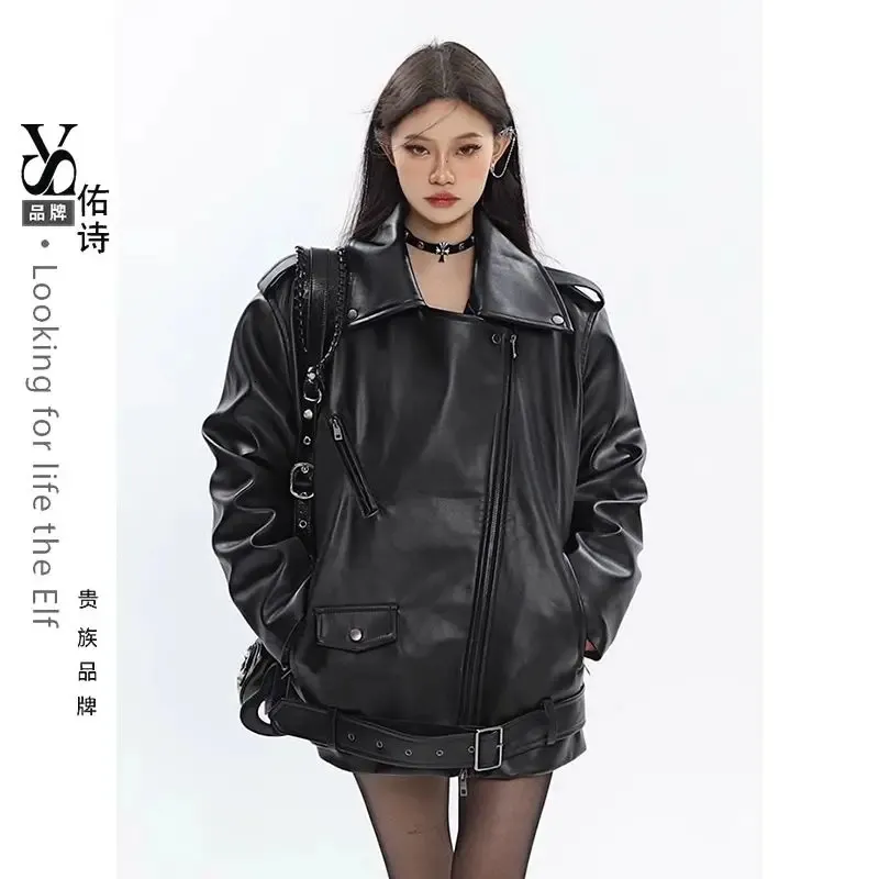 American Retro Faux Leather Leather Coat Women For Women American Retro Faux Leather Leather Coat Women For Women