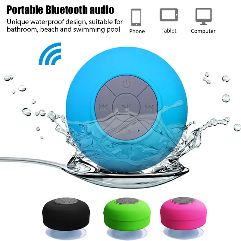 Altoparlante da doccia Bluetooth Vivavoce portatile wireless impermeabile con microfono incorporato 4 ore di riproduzione e ventosa dedicata per vasca da bagno