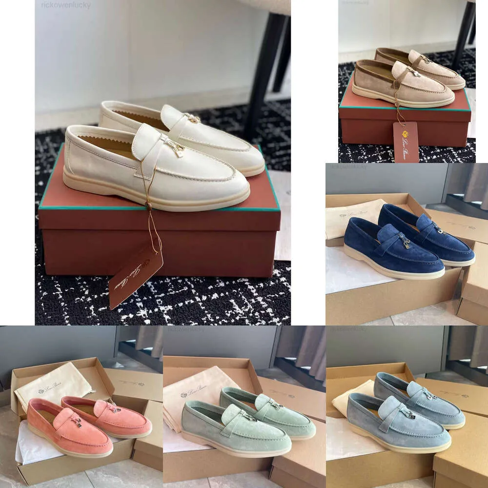 Loro Marca Casual 2023S/S pianos Sapatos masculinos Famosos Sapatos LP Mocassins Flat Low Top Camurça Encantos de Verão Caminhada Oxfords Mocassins Conforto Cavalheiro Caminhando Com Caixa