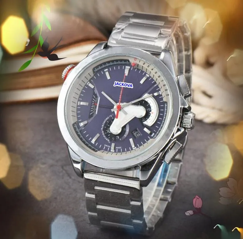Top Quality Men's Watch 43mm Black Silver Case Quartz Automatic Movement Sapphire Glass Classic Model Folding Buckle Clasp WristWatches Gifts