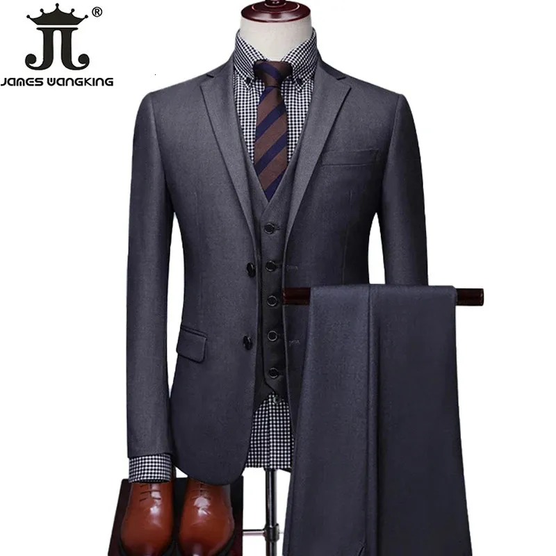 Męskie garnitury Blazers S-5xl Blazer Vest Pants High-end Color Solid Color Formal Business Office Suit Trzyczęściowy set Groom Wedding Show Dress Party 231025
