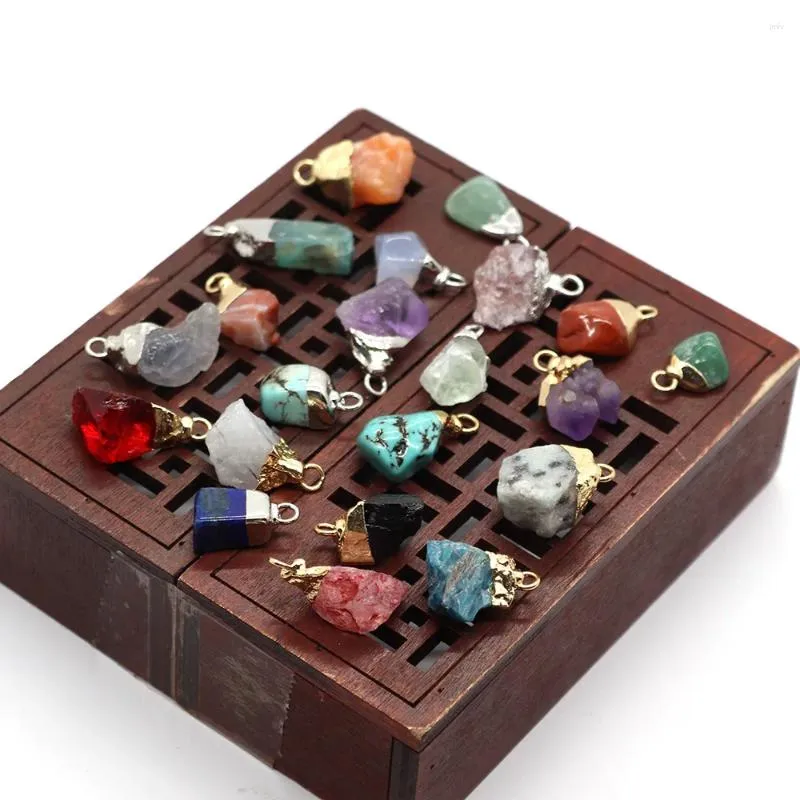 Colares de pingente 5 unidades / pacote 7x12-10x25mm Pingentes de pedra de cristal semipreciosa natural DIY para fazer colar pulseiras brincos 29 cores