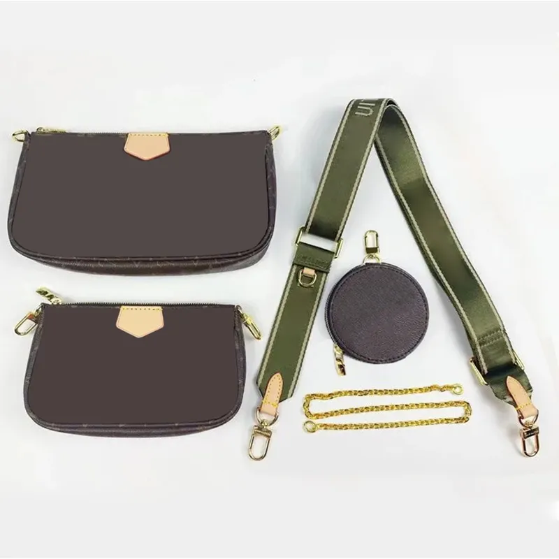 3 -stycken/set multi pochette plånbok lyx l axelväskor pochette accessoires med serienummer designer mahjong väska stor kapacitet kvinnor plånbok crossbody väska