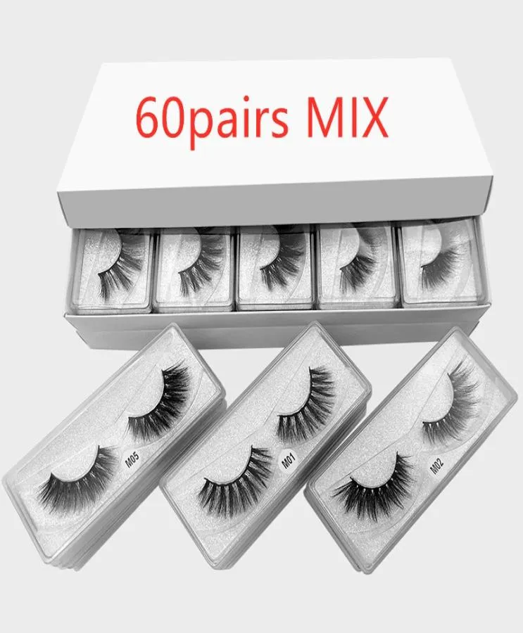 10 Styles 3D Mink False Eyelash 3D False Eyelash Natural Long Makeup Lash Extension i bulk med silverbakgrundsfartyg av Dh8384607