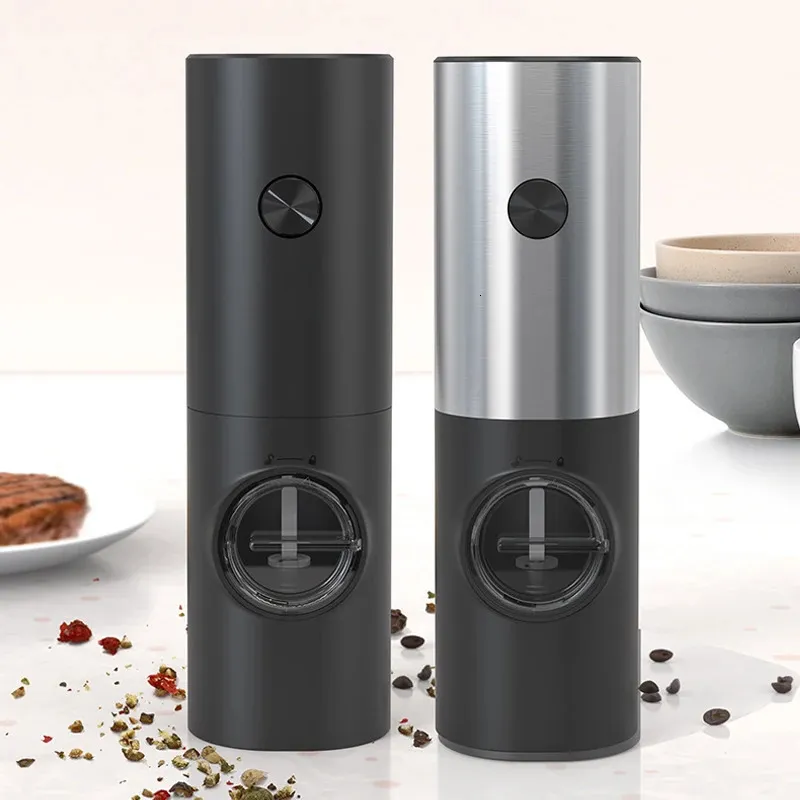 Mills Electric Pepper Grinder Kitchen Spice Grinders Automatic Salt Mill Adjustable Coarseness Accessories 231026