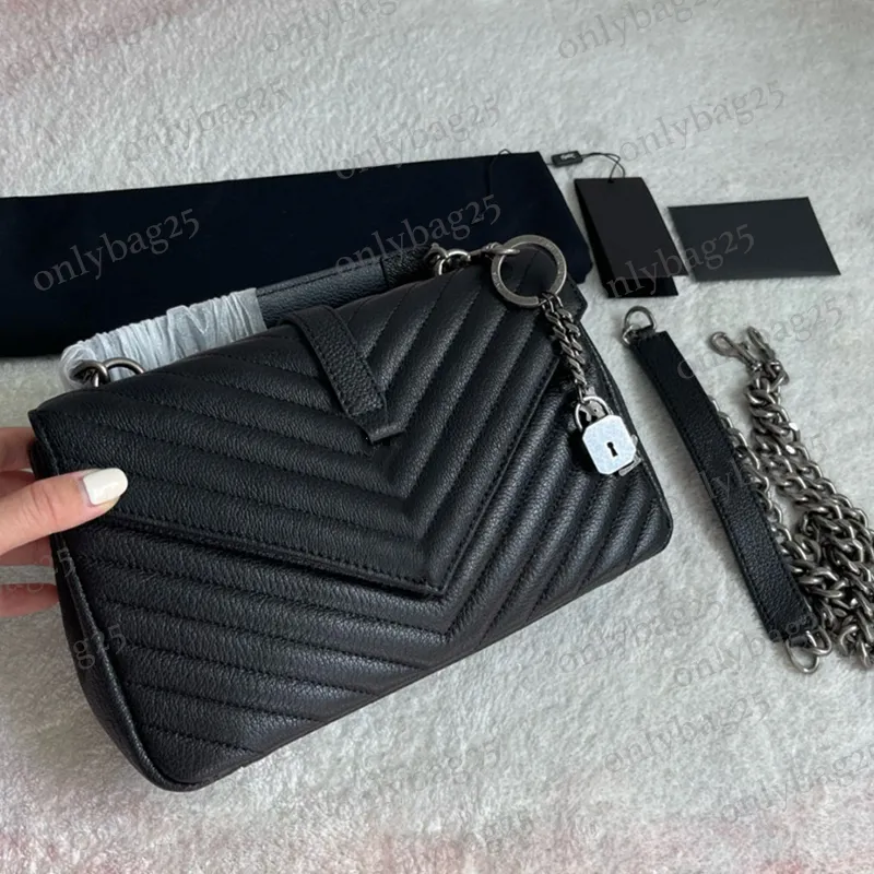 Hoge designerkwaliteit college in gewatteerde lederen schoudertassen, dames crossbody kettinghandtassen, klassieke mode, flaptas, hardware clutch, portemonnee, spiegel