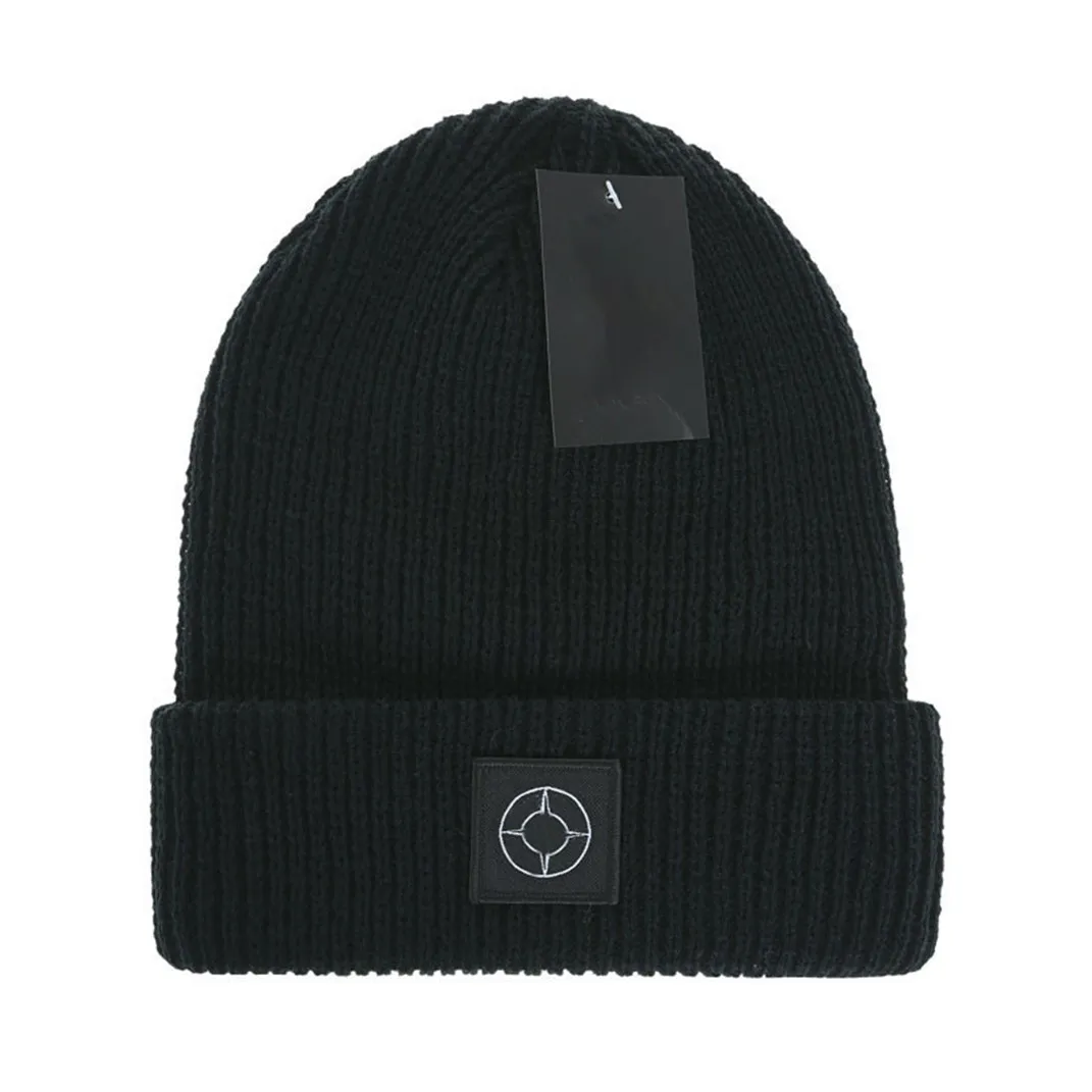 Beanie Designer beanie luxo ilha gorro chapéu temperamento versátil gorro chapéu de malha carta quente chapéu de design de pedra 17 cores F-13