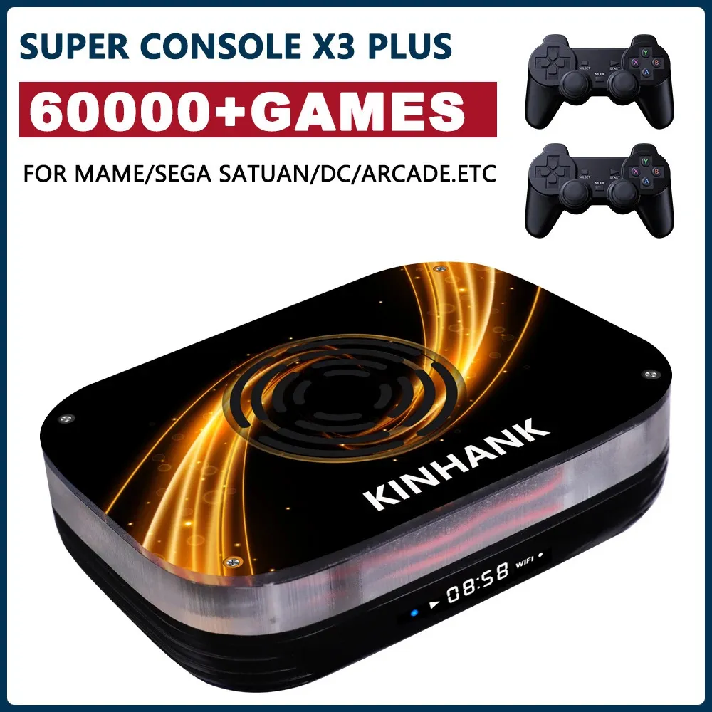 وحدة التحكم في اللعبة joysticks retro Game Console Super Console X3 Plus 4K/8K HD TV Box مع 60000 ألعاب كلاسيكية لـ Arcade/DC/SS/MAME Console 231025