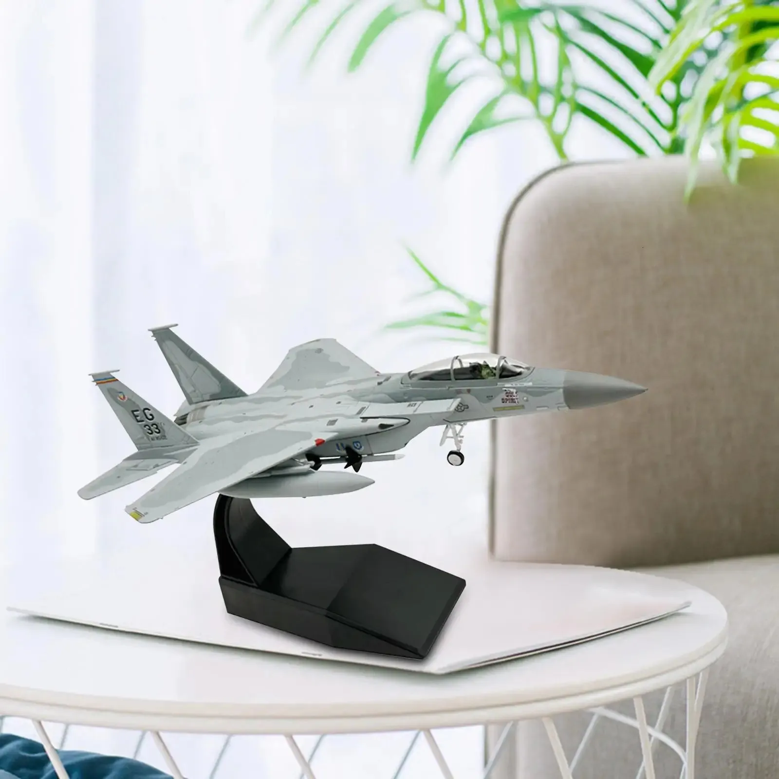 Fighter Early Educational Toy/100 1:100 Scale F15 Aviation Model for Gifts Ornament Collections Office Decor Teens Gift