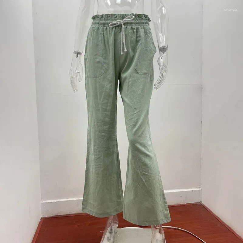Primavera calças femininas calças impressas casual cintura