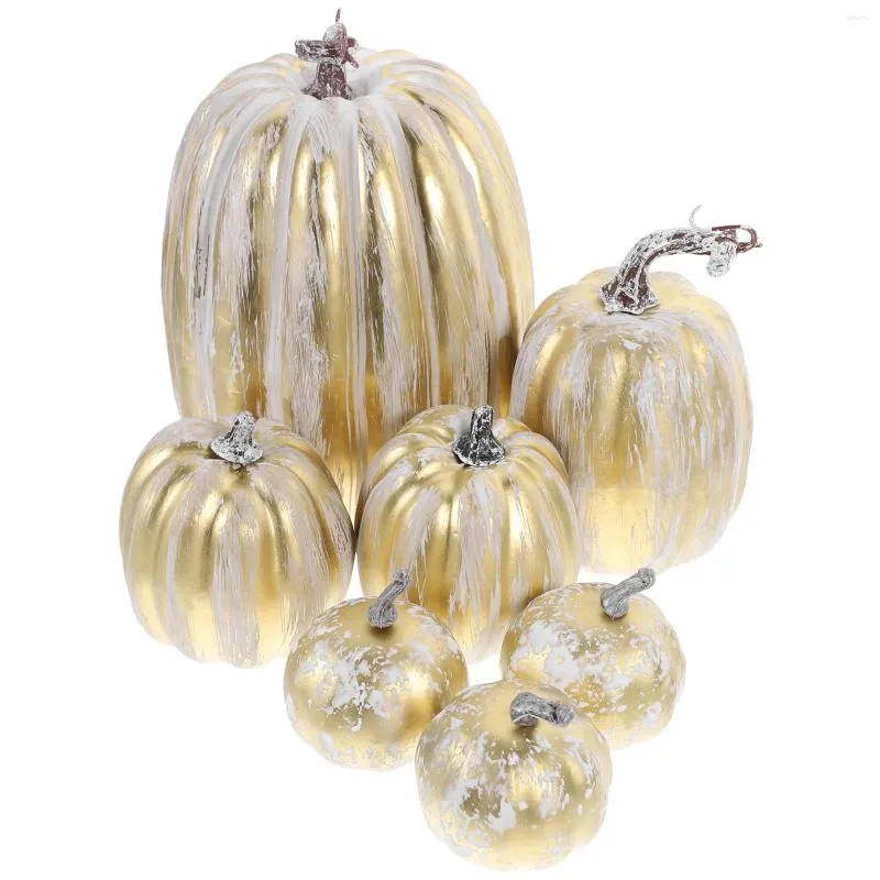 Dekorativa blommor 7 datorer Props Artificial Pumpkin Desk Top Decor Thanksgiving Party Decorations Foam Halloween Po Shoot